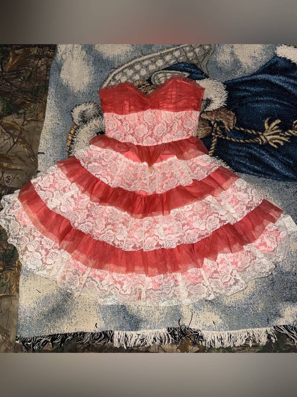 Y2K Betsey Johnson strapless cupcake dress